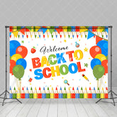 Aperturee - Pencil Balloon Welcome Back To School Party Backdrop